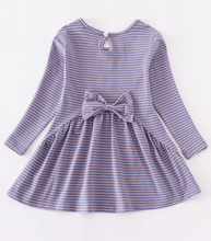 Load image into Gallery viewer, Lavender Striped Top with Bow
