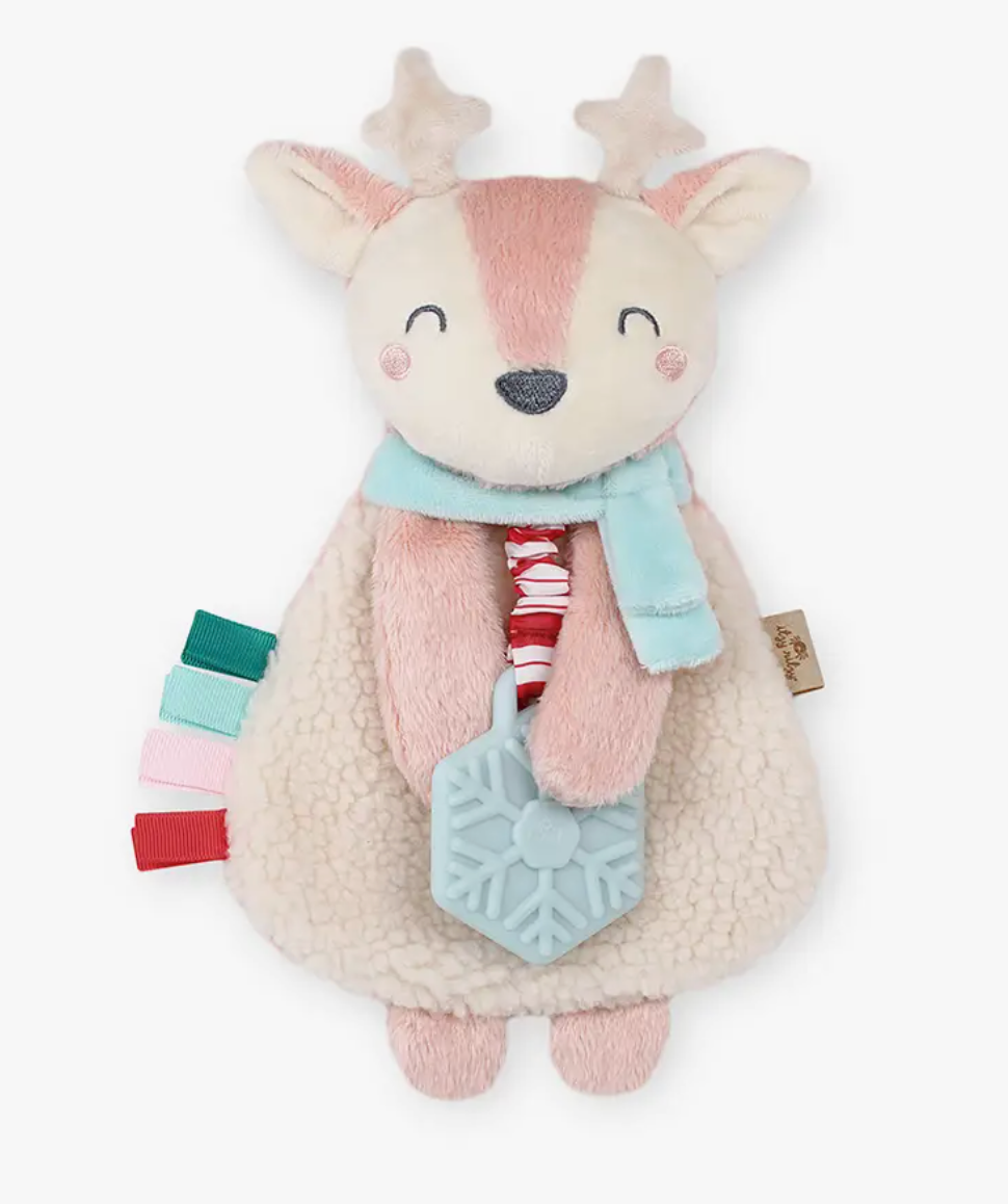 Itzy Ritzy Holiday Pink Reindeer Lovey
