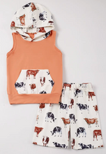 Load image into Gallery viewer, Cattle Print Hoodie Set
