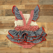 Load image into Gallery viewer, Flag Ruffle Romper
